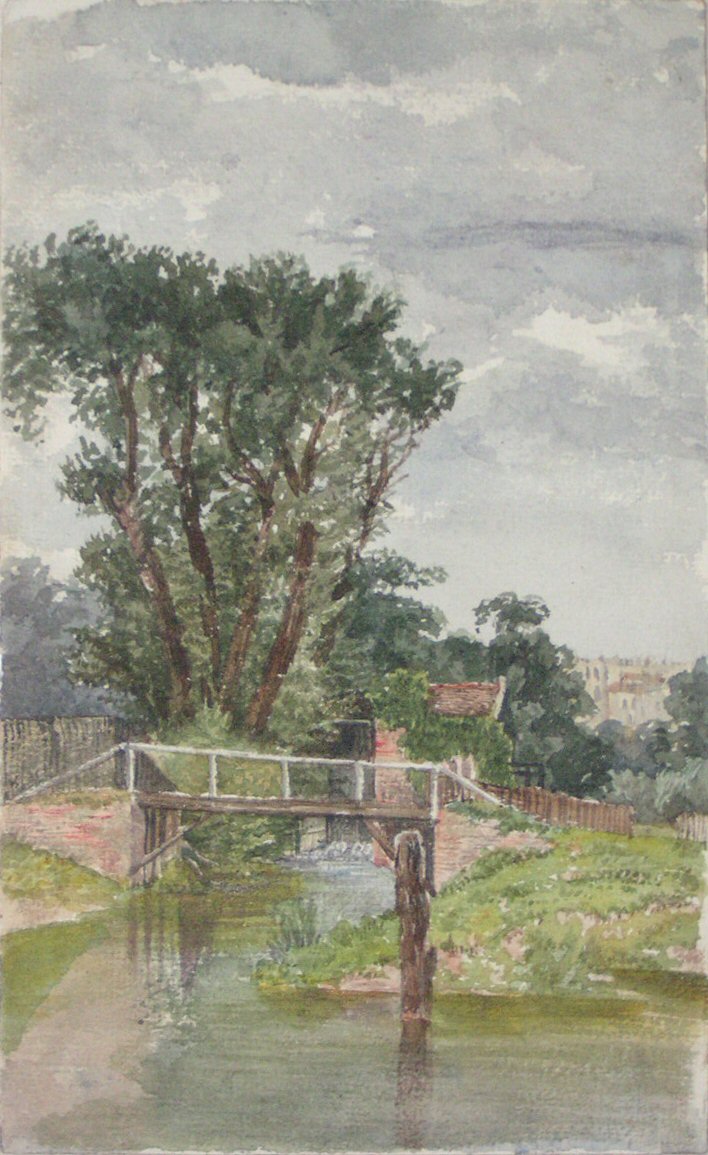 Watercolour - View of the Island in Playing Fields, Eton